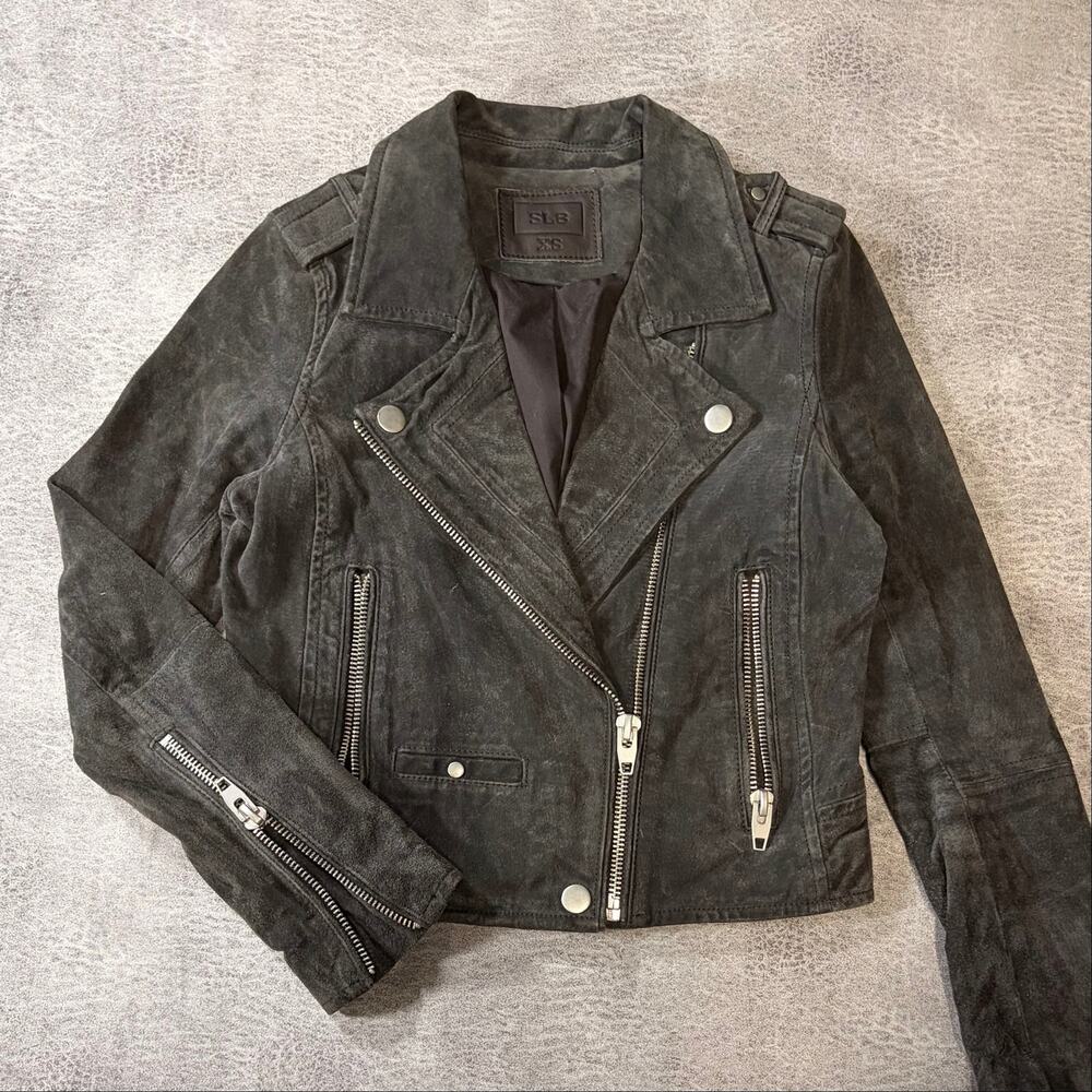 Gray Moto Charcoal Leather Jacket